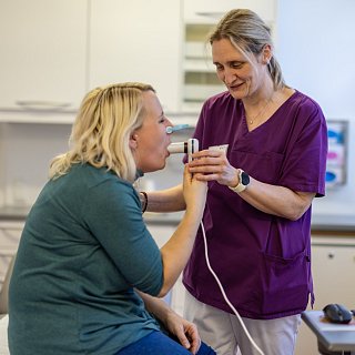 Durchführung eines Lungenfunktionstests